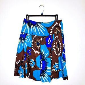 Karen Kane Brand" Florals in The Fall" Midi multicolored skirt size 6.